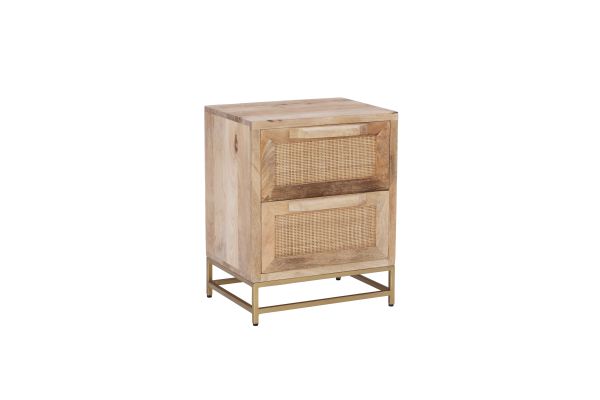 Raphael Cane Two Drawer Side Table
