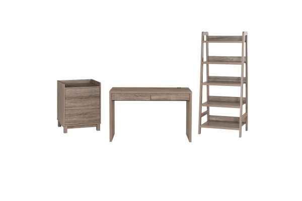 Tracy Grey Desk Bookcase File Cab