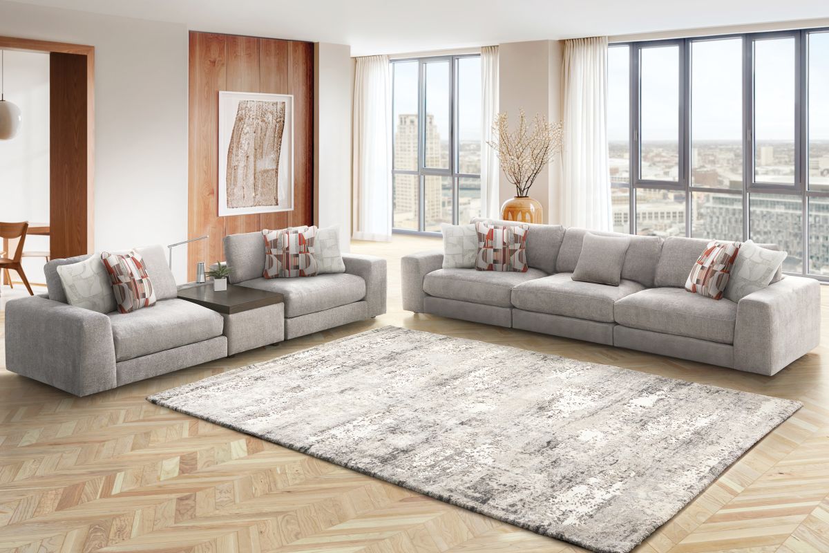 ModularThree Grey 3-Piece Console Loveseat  2