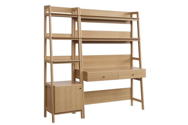 Bixby 2-Piece Wood Office Desk and Bookshelf 