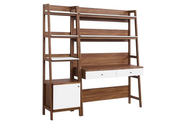 Bixby 2-Piece Wood Office Desk and Bookshelf 