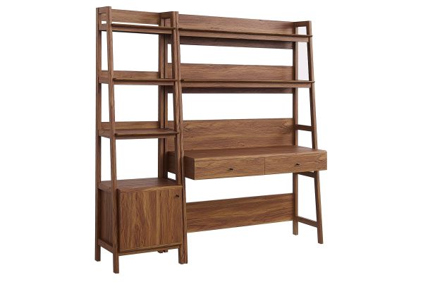 Bixby 2-Piece Wood Office Desk and Bookshelf 