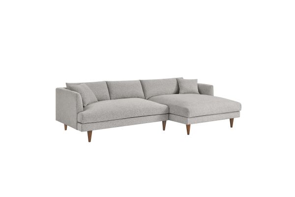 Zoya Right-Facing Down Filled Overstuffed Sectional Sofa 