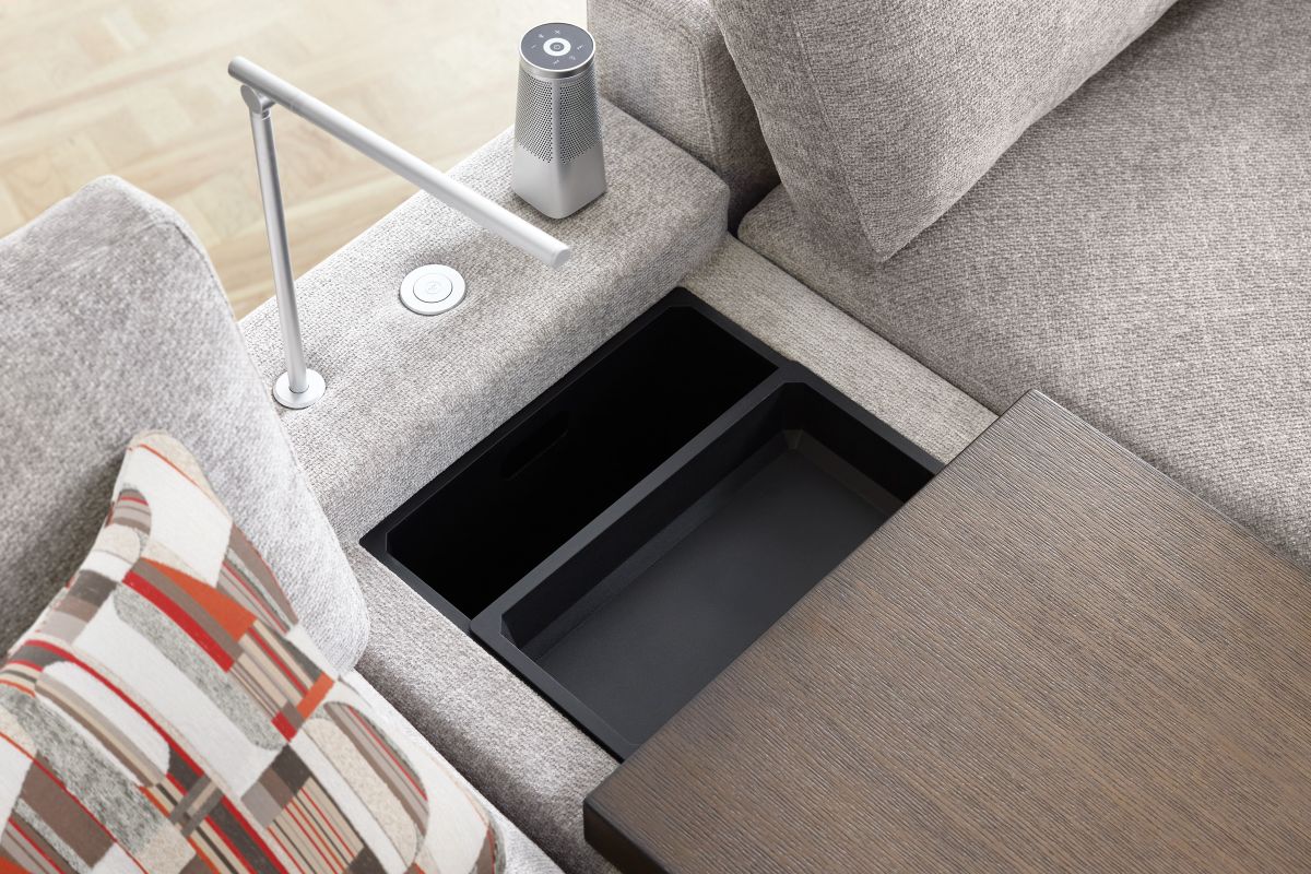 ModularThree Grey 5-Piece Theater Sectional with 2 Media Consoles 11