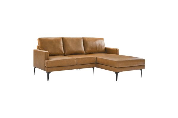 Evermore Right-Facing Vegan Leather Sectional Sofa 