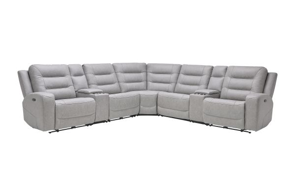 Echo 7-Piece Dual Power Reclining Sectional with Bluetooth Speaker