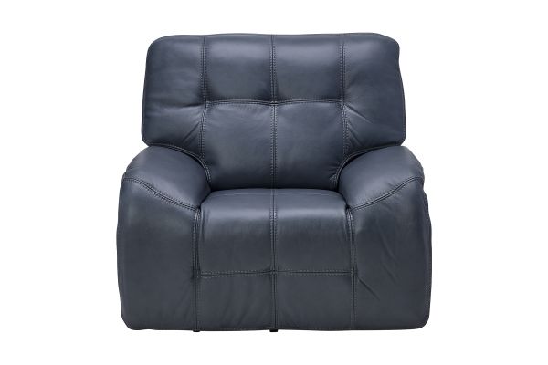 Jaxon Blue Leather Dual Power Recliner