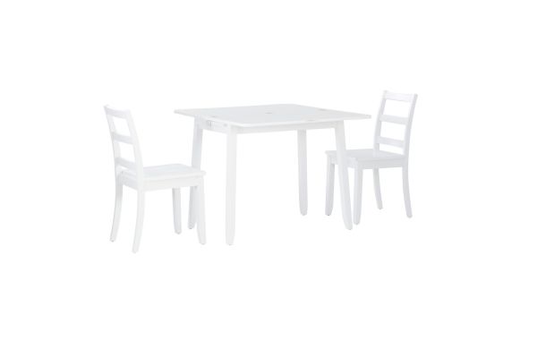 Ashley White 3 Pc Folding Dining Set
