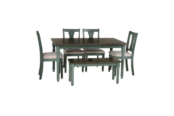 Willow Teal Dining Set 6Pc