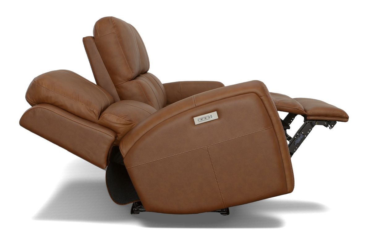 Linton Caramel Triple Power Reclining Sofa  10