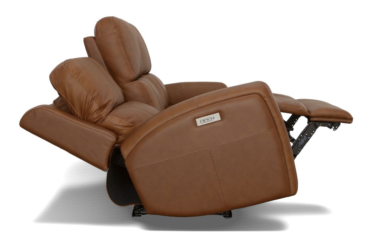 Linton Caramel Triple Power Reclining Sofa  9