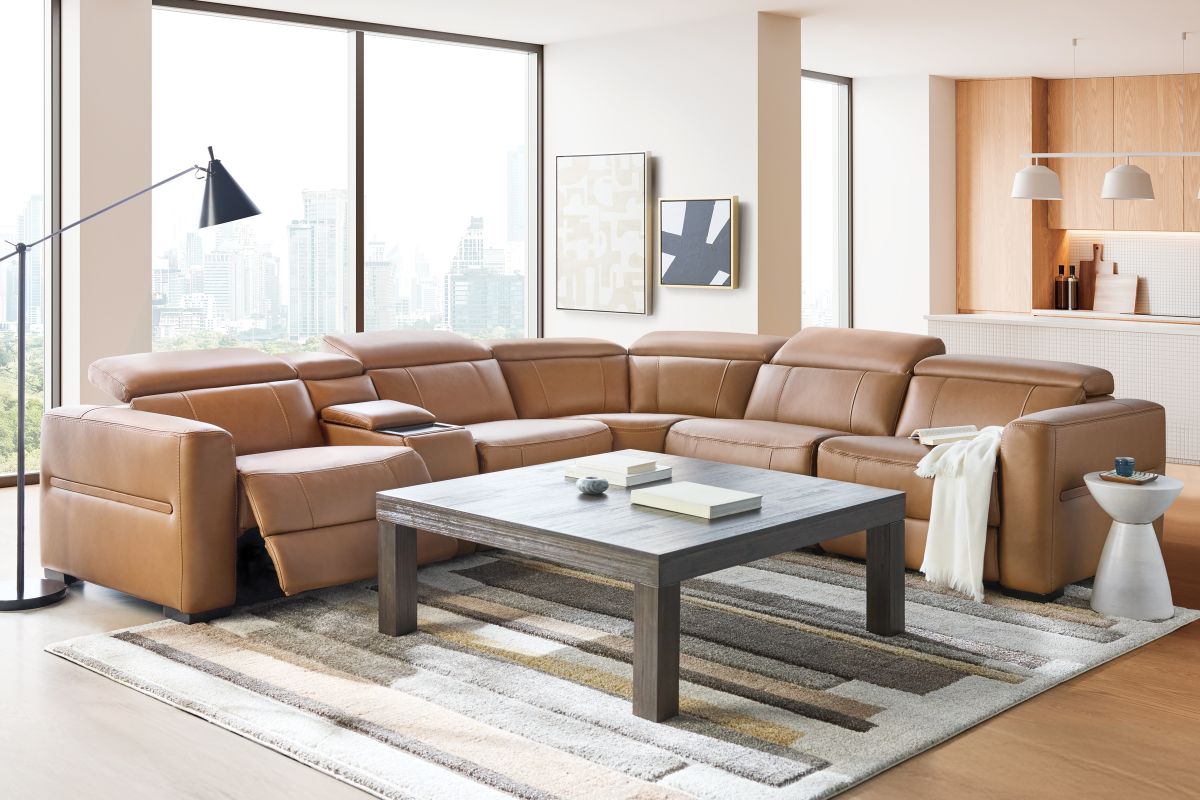 Ford 6-Piece Leather Dual Power Reclining Sectional 2