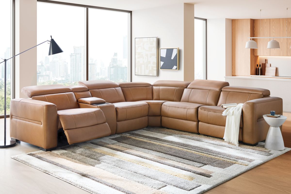 Ford 6-Piece Leather Dual Power Reclining Sectional 12