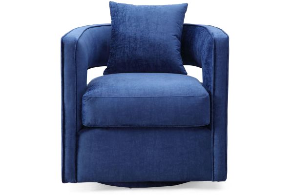 Kennedy Navy Textured Velvet Swivel Chair