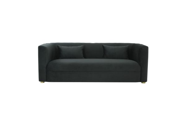 Callie Black Velvet Sofa