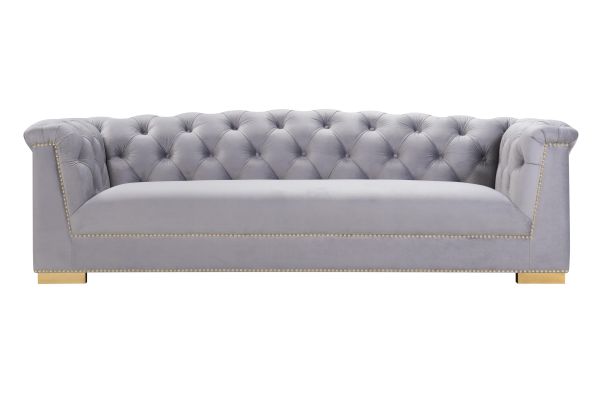 Farah Grey Velvet Sofa