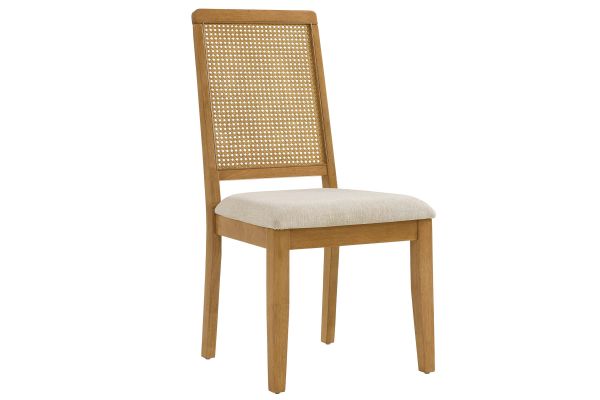 Arlo Faux Rattan and Wood Dining Side Chairs Set of 2 by Modway
