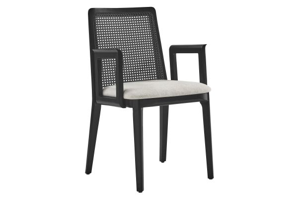 Monarch Wood and Rattan Dining Armchair by Modway