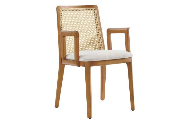 Monarch Wood and Rattan Dining Armchair by Modway