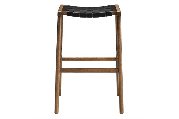 Saoirse Leather Wood Bar Stool Set of 2 by Modway