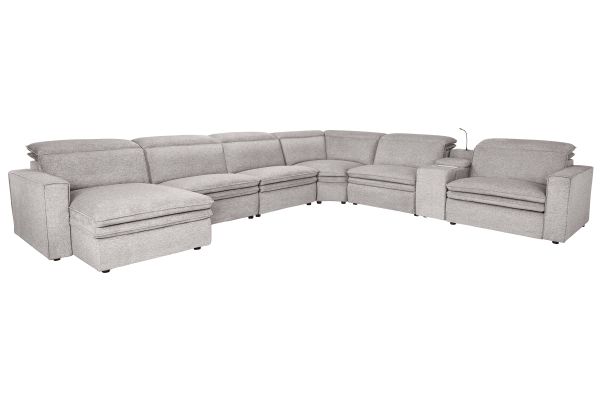 Salvator Street 7-Piece Dual Power Reclining Sectional with Left Arm Facing Chaise