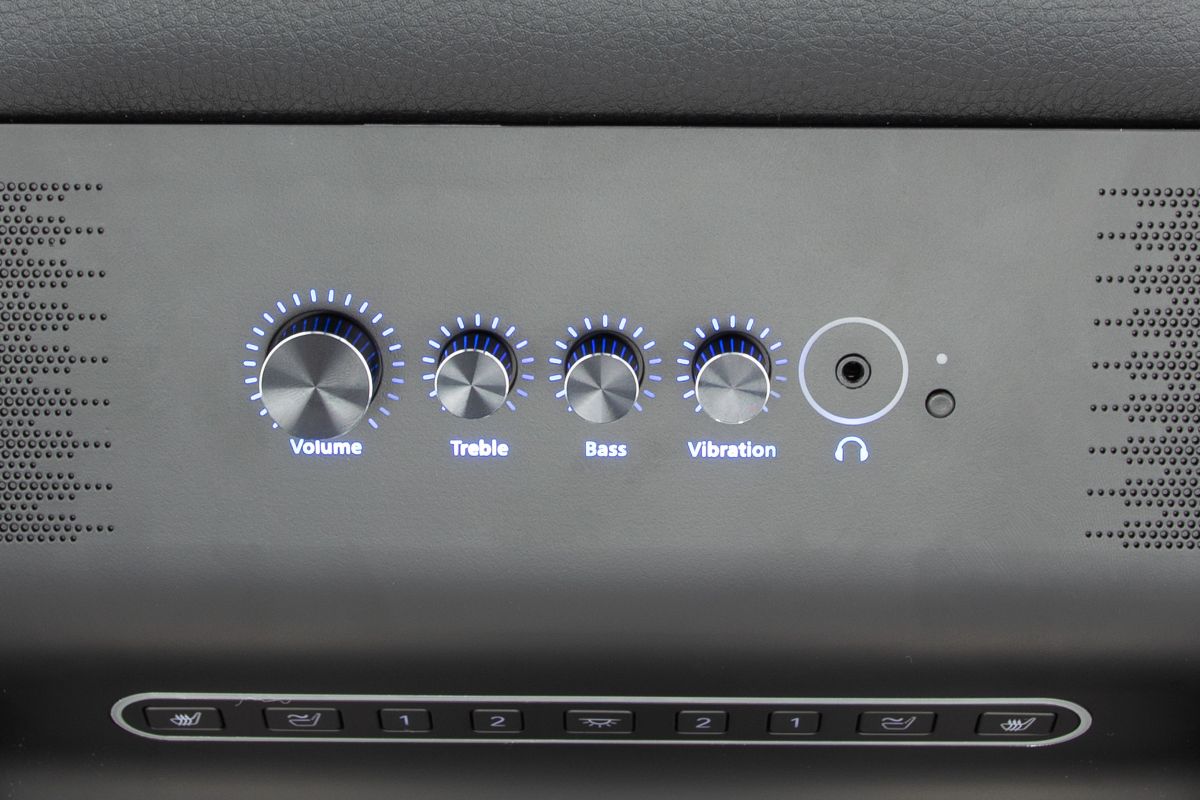 Maverick Black Audio Triple Power Leather Reclining Sofa 11