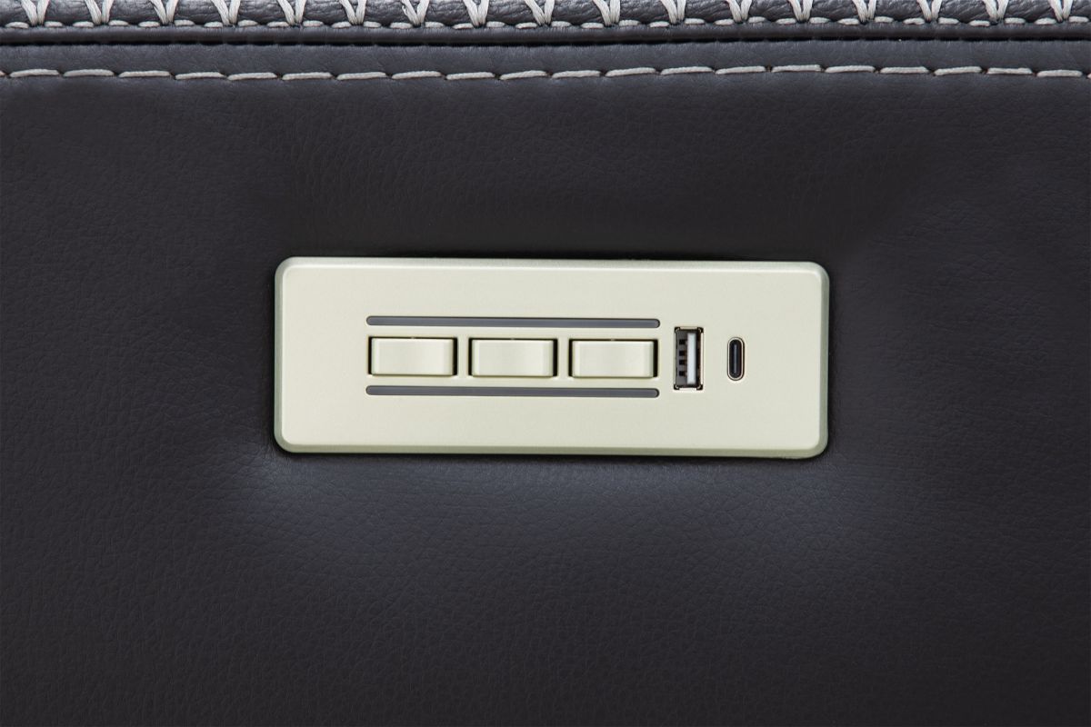 Maverick Black Audio Triple Power Leather Reclining Sofa 14