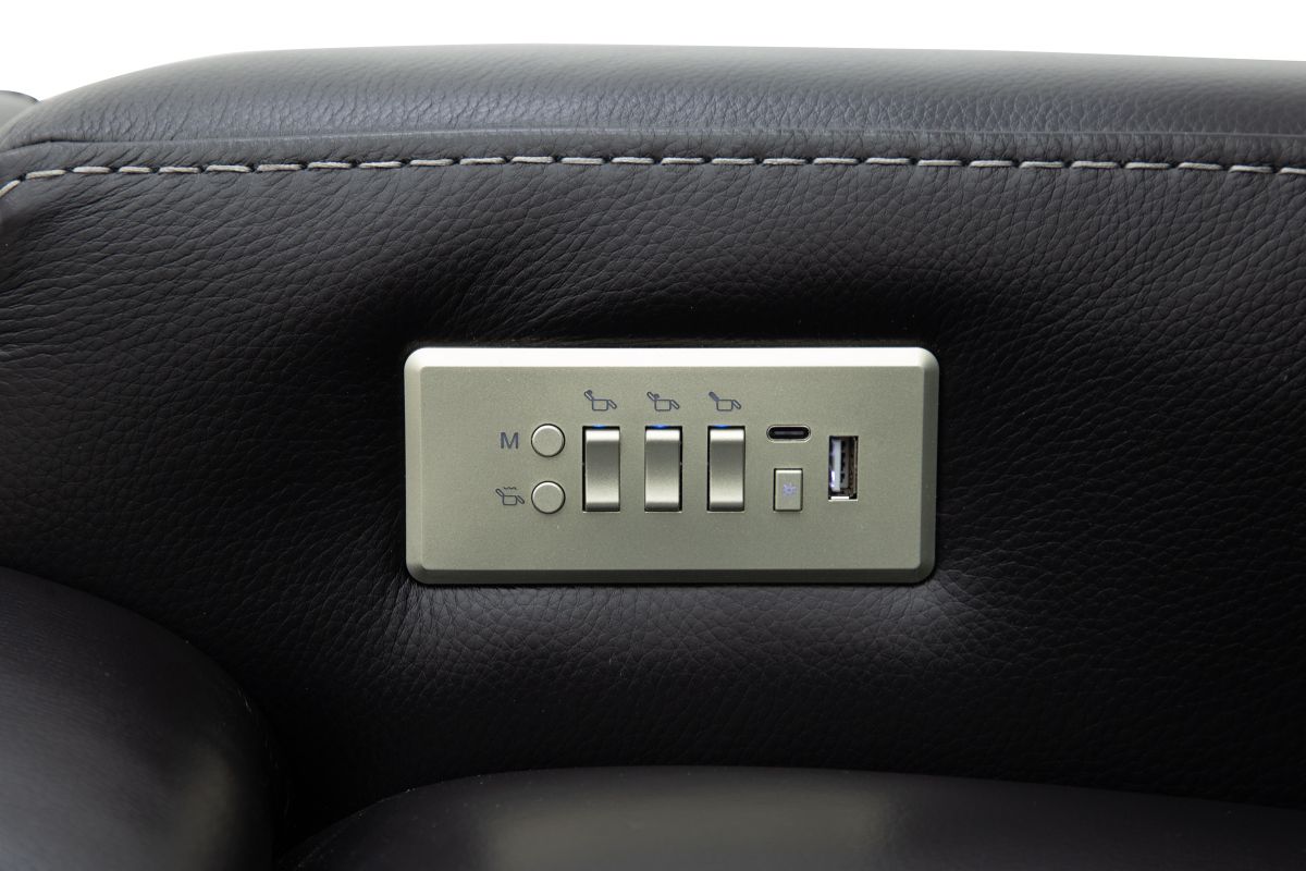 Maverick Black Audio Triple Power Leather Recliner 8