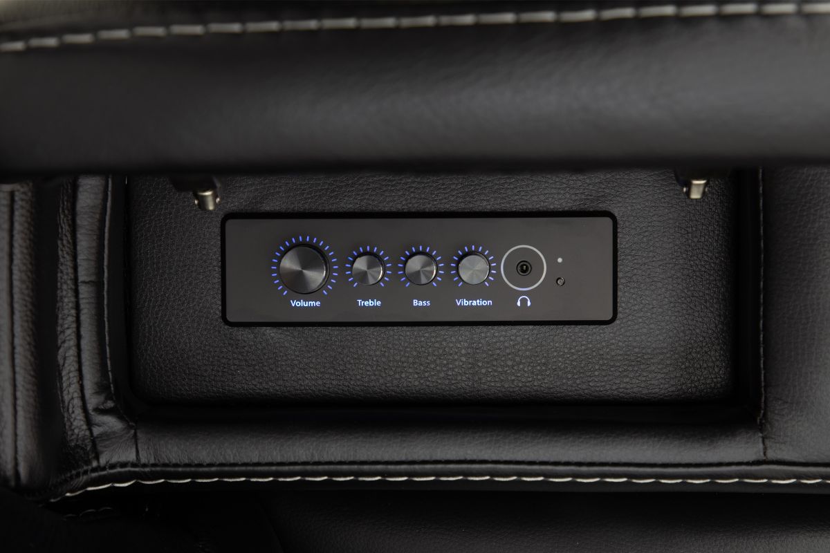 Maverick Black Audio Triple Power Leather Recliner 9