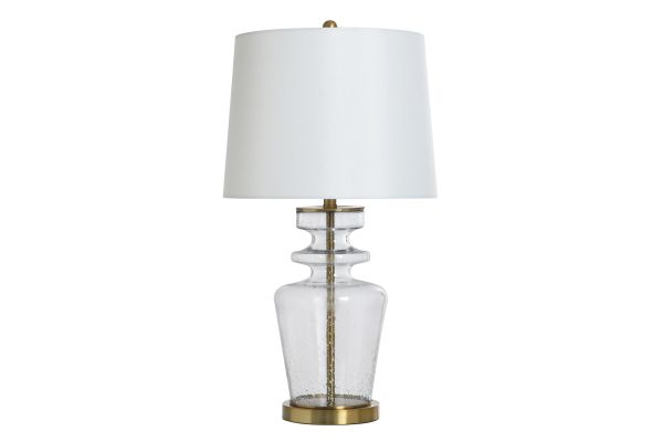 Clear Light Brass Table Lamp