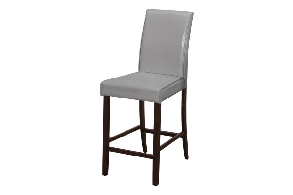 Monarch Specialties I 1902 - Grey Upholstered Counter Chair (Set of Two)