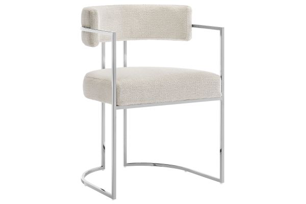 Huron Curved Back Fabric and Metal Dining Accent Chair by Modway