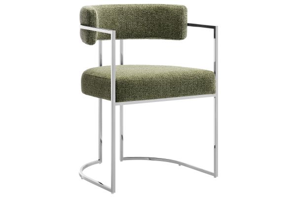 Huron Curved Back Fabric and Metal Dining Accent Chair by Modway