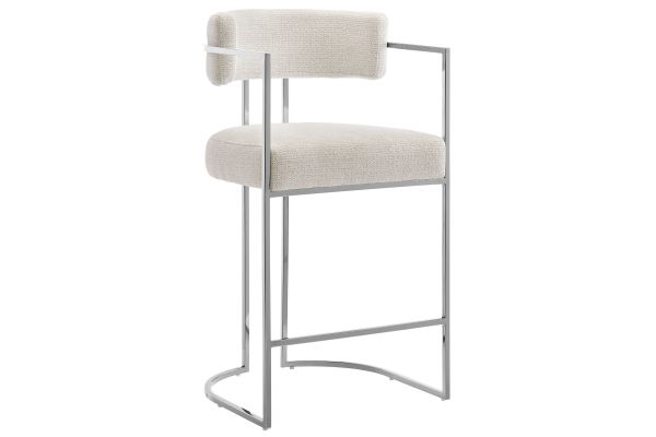 Huron Curved Back Fabric and Metal Counter Stool by Modway