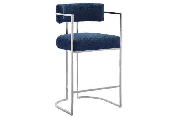 Huron Curved Back Fabric and Metal Counter Stool by Modway