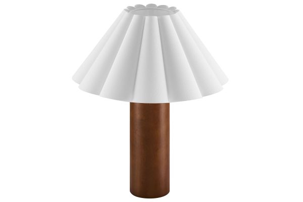 Flora Wood Table Lamp With Pleated Petal Shade by Modway
