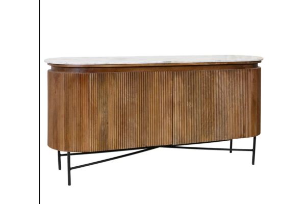 Marble Top Racetrack Two Door Sideboard 