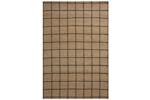 Fletcher Black Grid 7 x 9 Area Rug