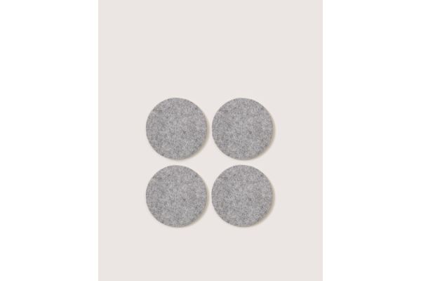 Bierfilzl Merino Granite Wool Round Coaster Solid 4 Pack 