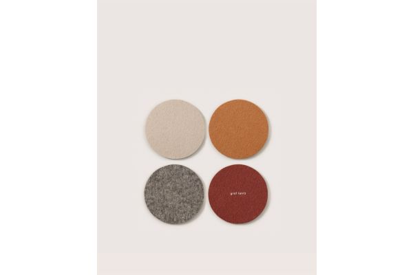 Bierfilzl Merino Wool Round Coaster Multi 4 Pack