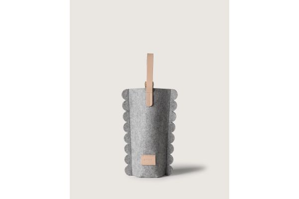 Decorative Edge Merino Wool Bottle Bag