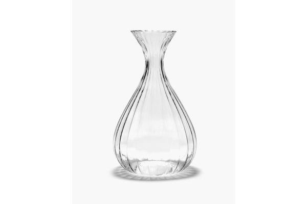 Carafe L Transparent Ribbed Glass by Sergio Herman