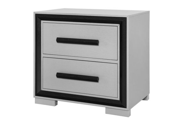 Amelia Grey Black Nightstand