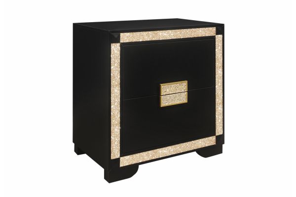 Blake Black/Gold Nightstand