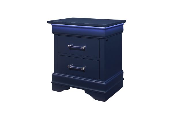 Charlie Blue Nightstand With LED