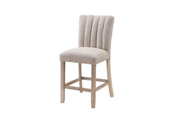 Global Furniture USA Set of Two Beige Upholstered Bar Stools - D8685BS-BEIGE