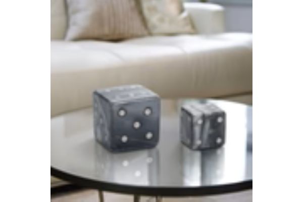 Mistry Grey Marble Dice Set of 2
