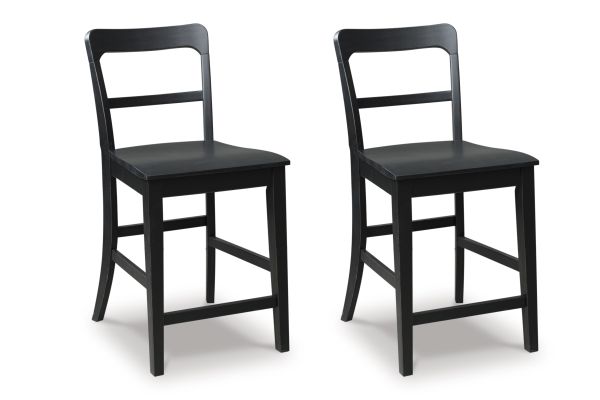 Greddinton Black Counter Height Barstool (Set of Two)