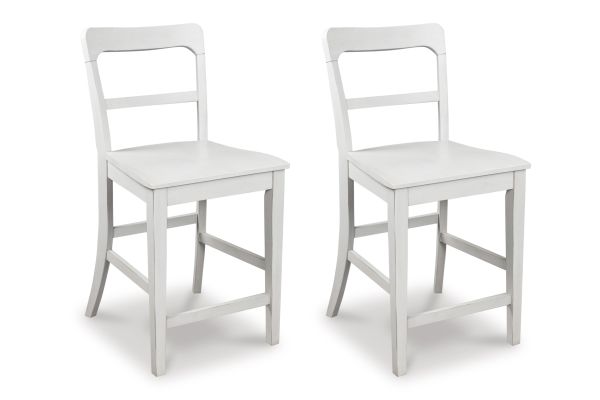 Greddinton White Counter Height Barstool (Set of Two)