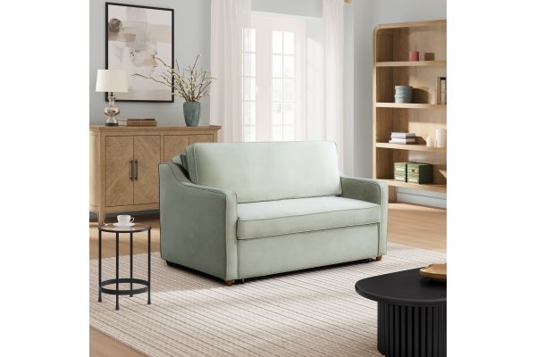 Serta Dorian Convertible Loveseat in Sage